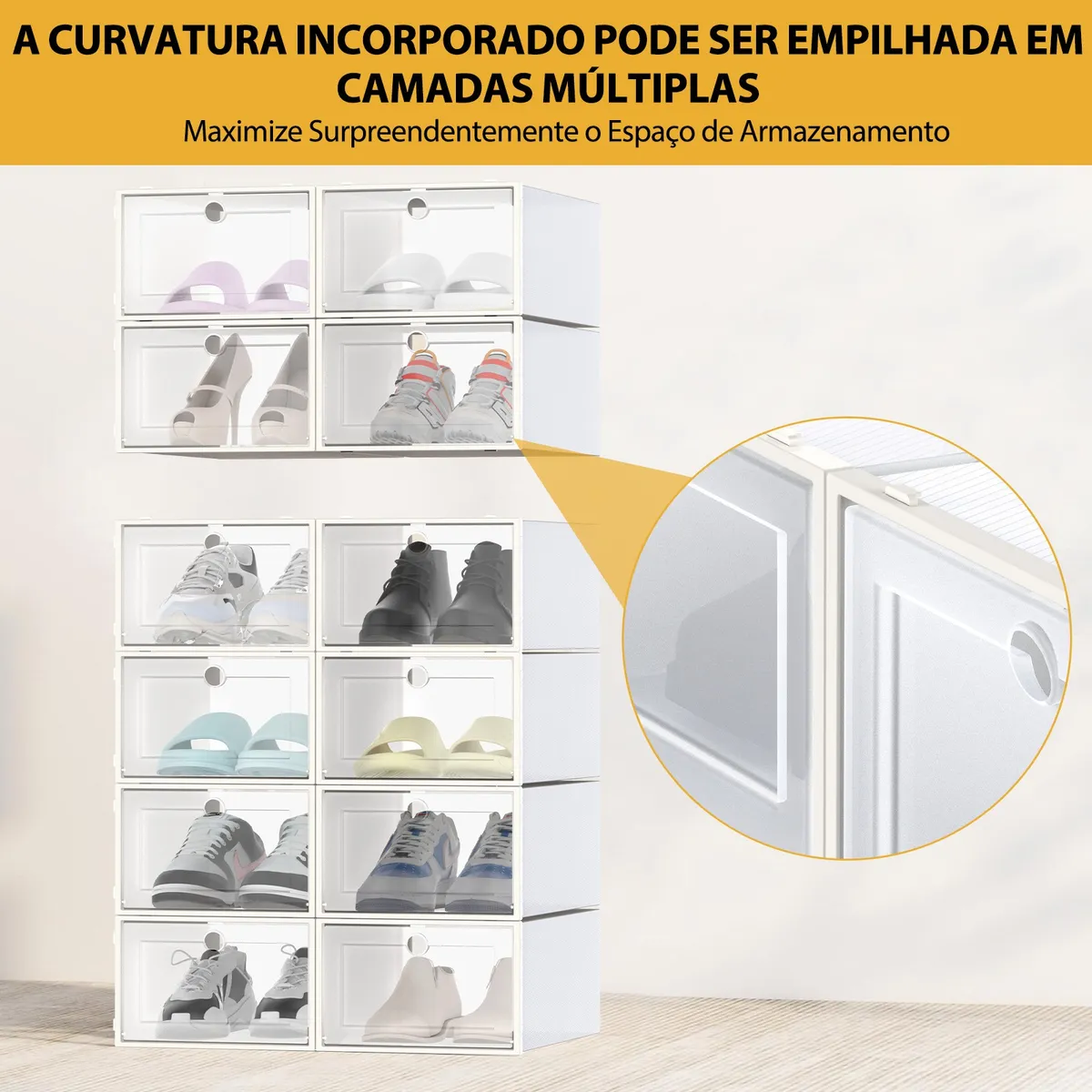 Sapateira de Plástico Empilhável